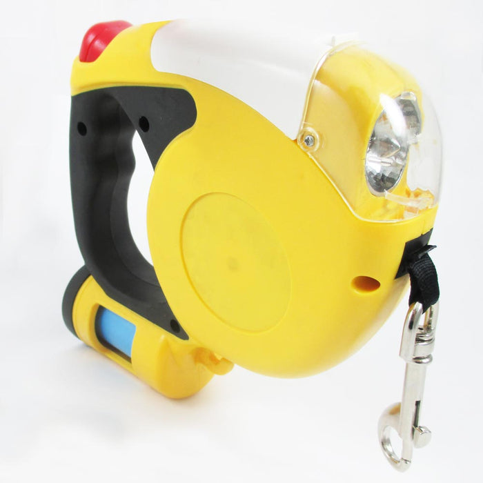 3M Auto Retractable Dog Leash Flashlight Pet Dispenser Waste Walk Bag Cord 10 Ft