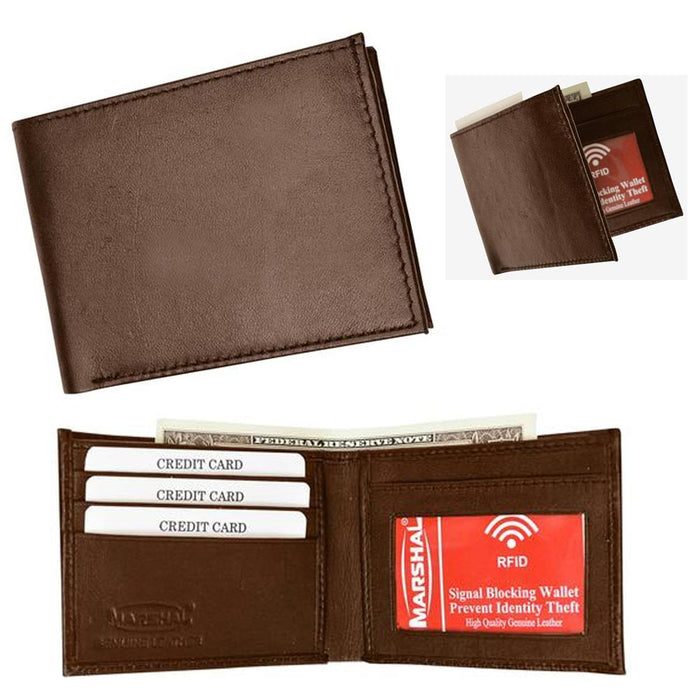 1 RFID Blocking Men Leather Bifold Wallet Removable ID Card Passcase Credit Card