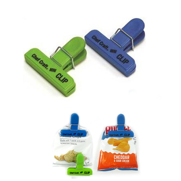 2 Pc Bag Clips Food Chip Assorted Size Multi Purpose Clothespin Mini Clip Crafts