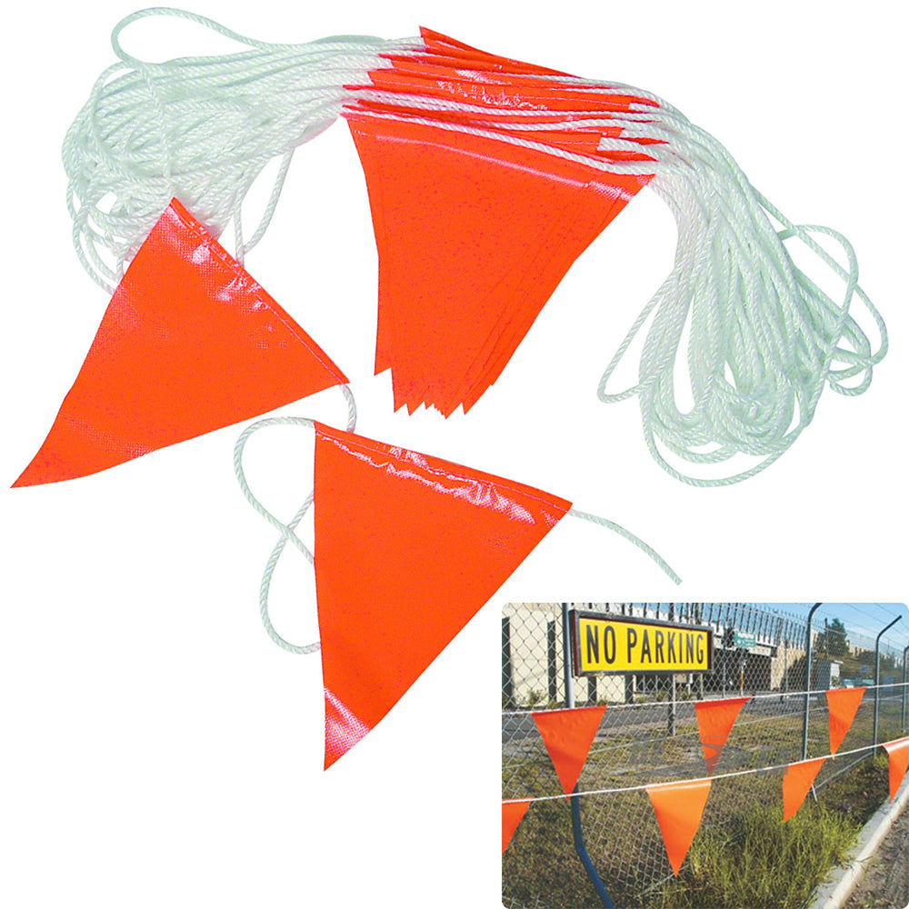 98' Hi Vis Orange Flag Rope Bunting Pennant Safety Garage Sale Sport A ...