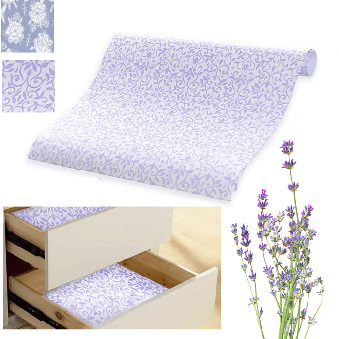 48 Sheets Lavender Scented Drawer Liners Shelf Paper Cover Decor Floral 18"X24"
