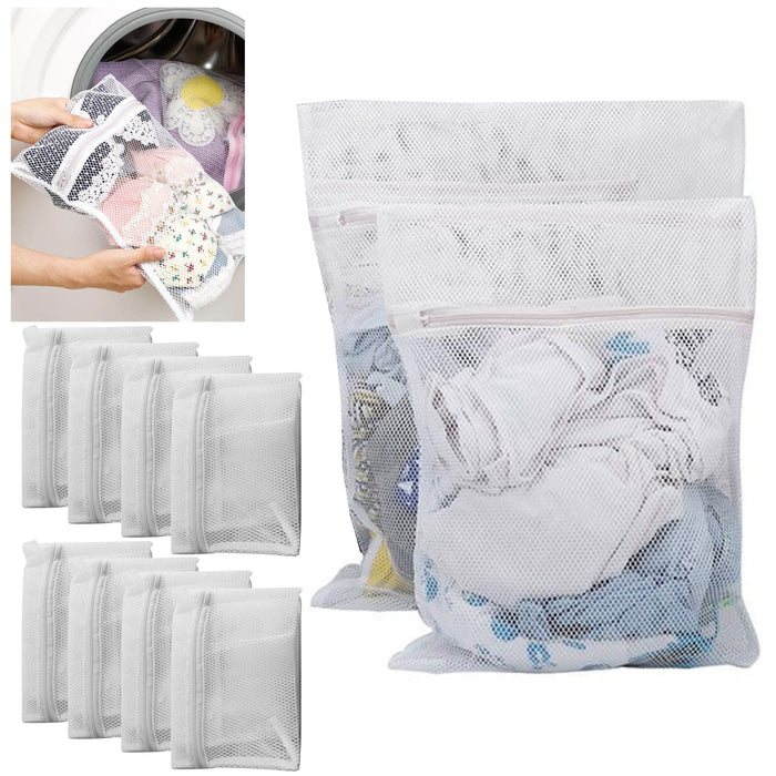 8 Pc Zippered Mesh Laundry Wash Bags Lingerie Delicates Panty Hose Bra Underwear