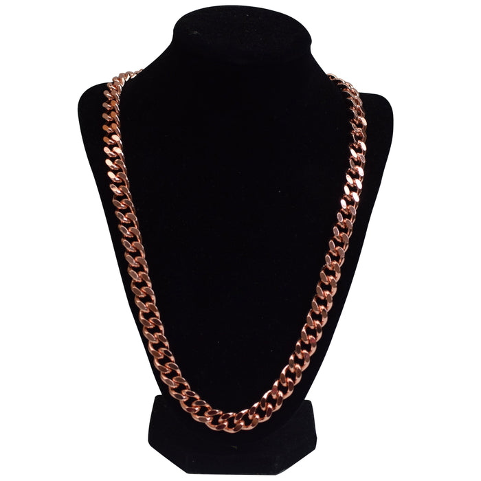 2 x Men Women Jewelry Pure Copper Cuban Link Necklace Heavy Solid Curb Chain 24