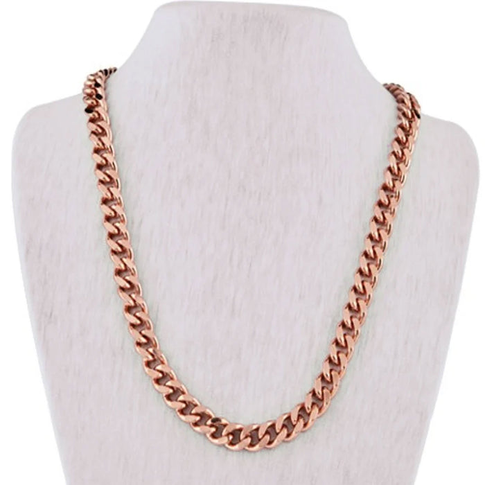 2 X Men Women Jewelry Pure Copper Cuban Link Necklace Heavy Solid Curb Chain 24"
