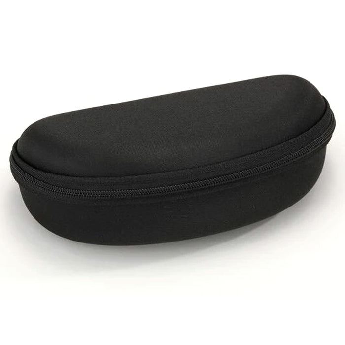 1 Black Zippered Glasses Case Capsule Protective Semi Hard Clam Shell Sunglasses