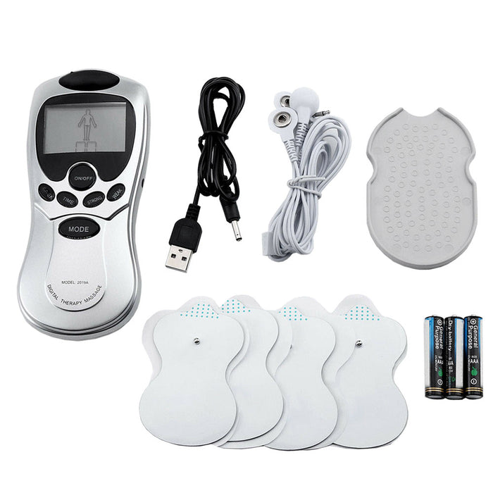 2 Mini Electric Tens Unit Digital Massager Pulse Therapy Machine Kit Pain Relief