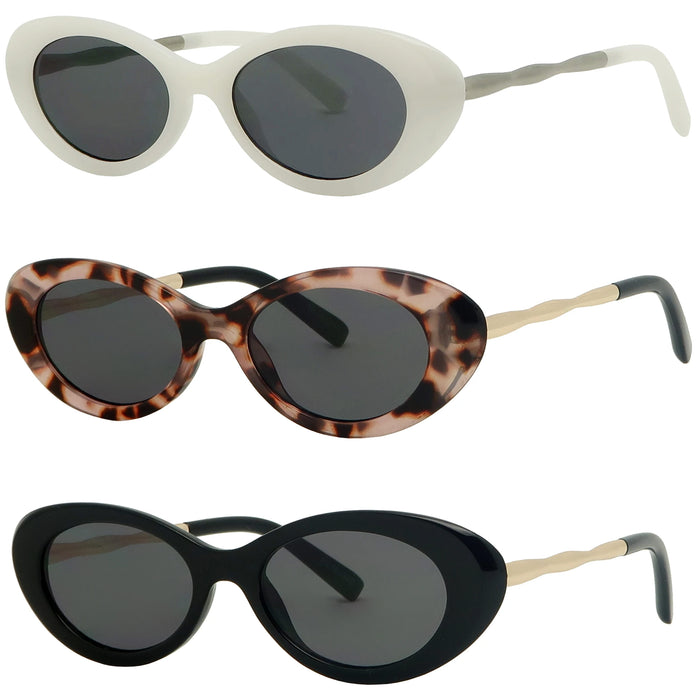 1 Pc Retro Clout Goggles Unisex Sunglasses Rapper Oval Shades Grunge Cat Glasses