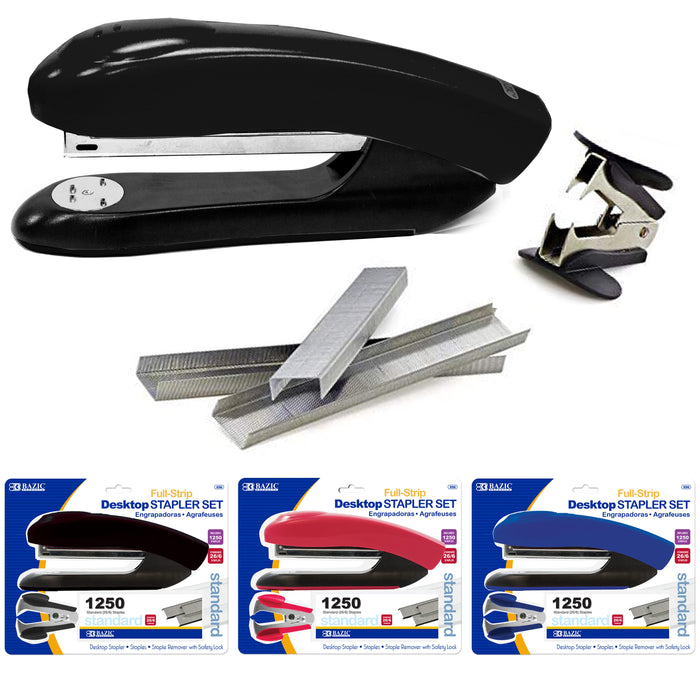 1 BAZIC Stapler Set 1250ct Refill Staples Handheld Paper Office Desktop Standard