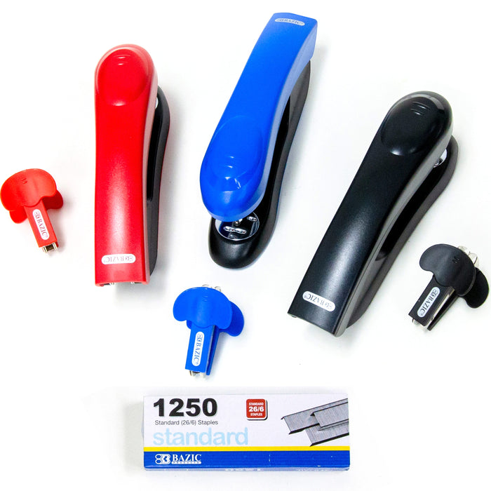 1 BAZIC Stapler Set 1250ct Refill Staples Handheld Paper Office Desktop Standard