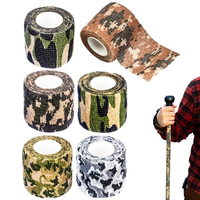 6PC Self Adhesive Tactical Protective Camouflage Bandage Wrap Hunt Gun First Aid