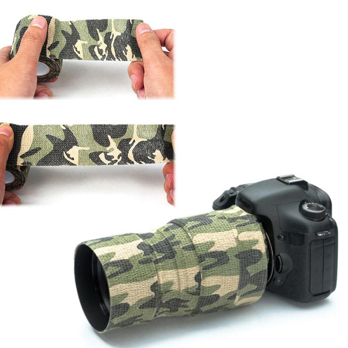 12PC Tactical Camouflage Form Wrap First Aid Cohesive Bandage Tape Rifle Hunting