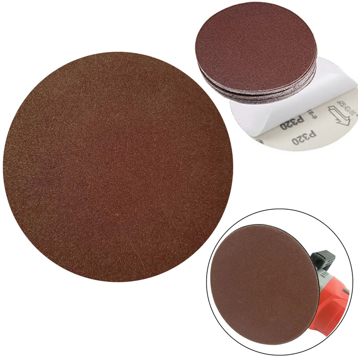 50 X 6" Sanding Disc Sandpaper 320 Grit PSA Sticky Back Pads Grinding Sand Paper