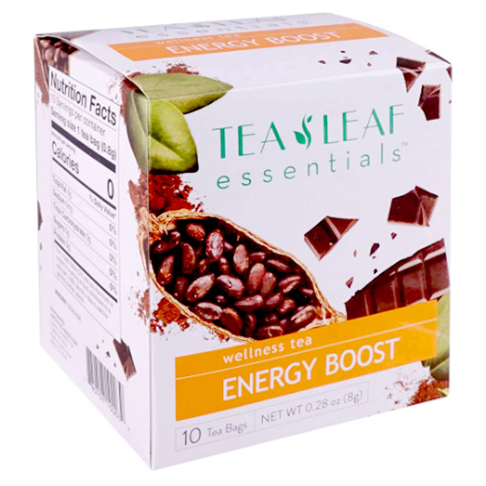 20 Ct Natural Herbal Tea Cacao Husk Energy Boost Leaf Bags Health Wellness Drink