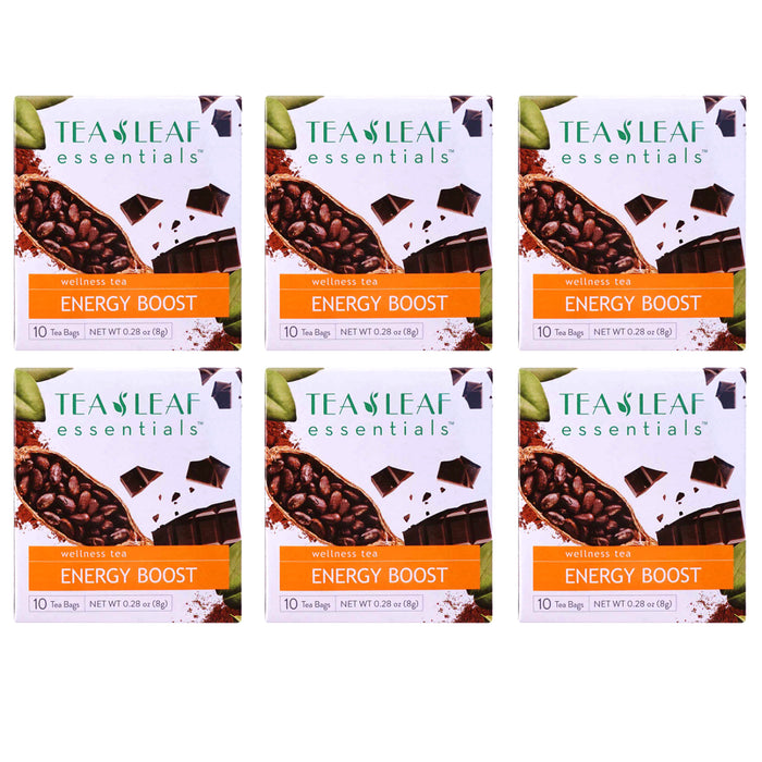 60 Ct Natural Energy Boost Herbal Tea Cacao Husk Leaf Bags Health Drink Wellness