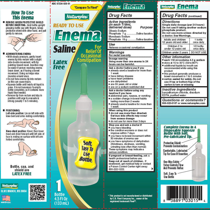 4 Pc Laxative Saline Enema Constipation Relief Stool Softener 4.5 OZ Latex Free