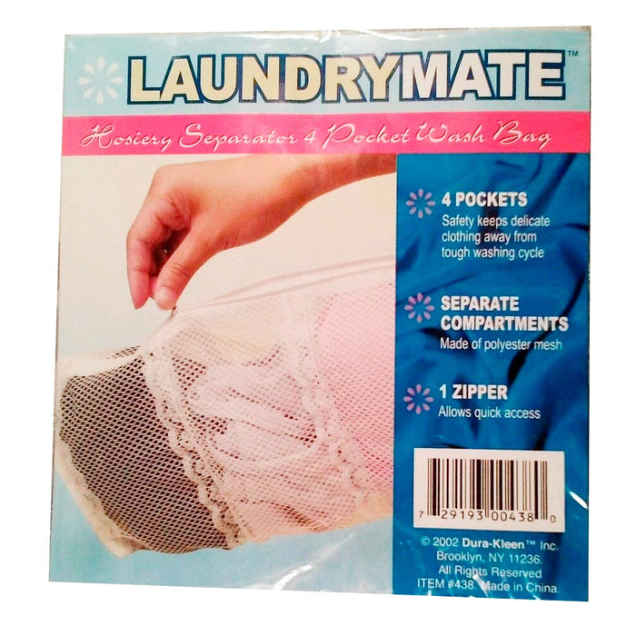 2 Washing Mesh Bags 4 Zip Compartments Socks Bra Laundry Underwear Lingerie Wash