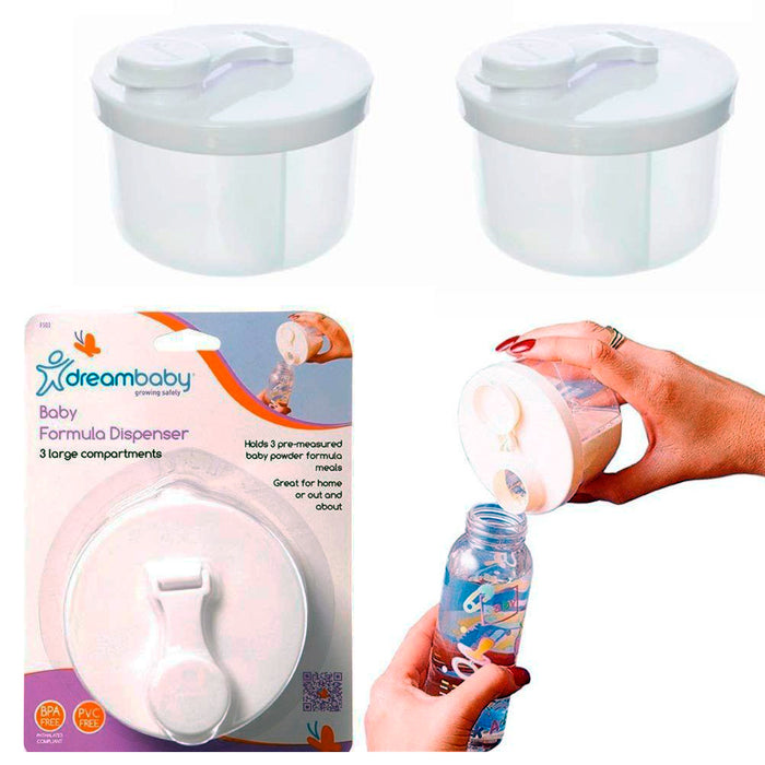2 Pc Dreambaby Formula Dispenser Infant Baby Kids Milk Powder Storage BPA Free