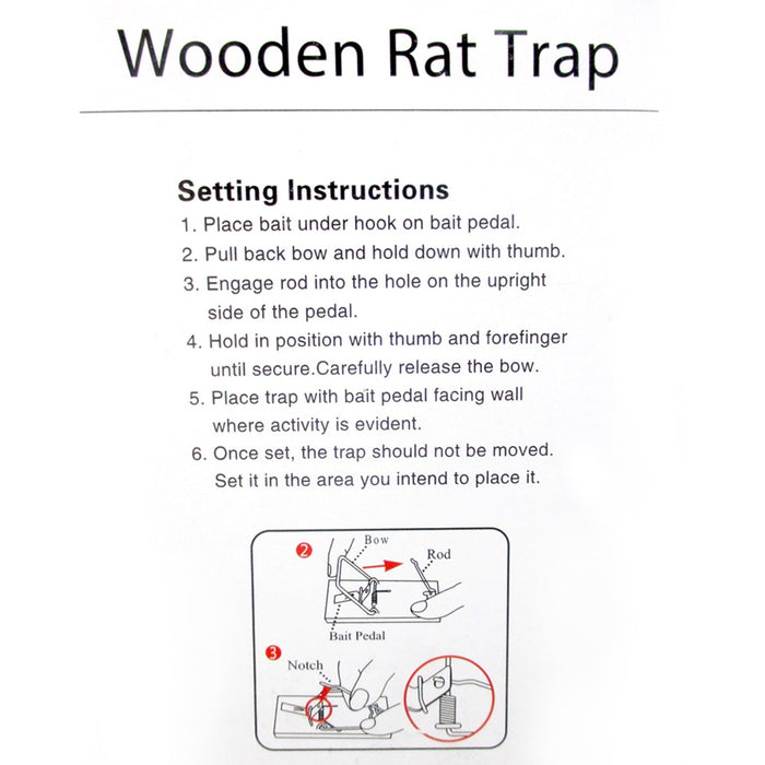2 x Wooden Mouse Trap Rat Snap Reusable Spring Metal Pedal Rodent Pest Control