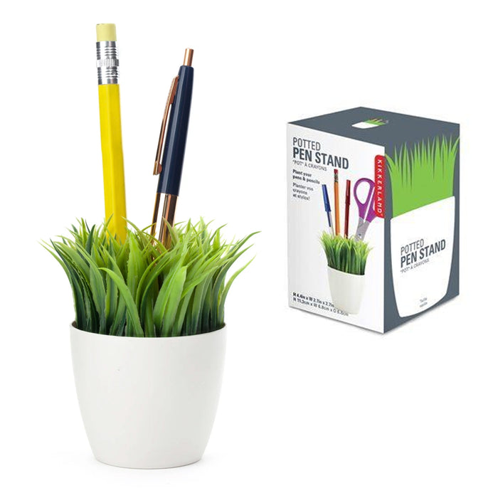 Kikkerland Gras Potted Pen Pencil Holder Stand Office Desktop Desk Cup Accessory