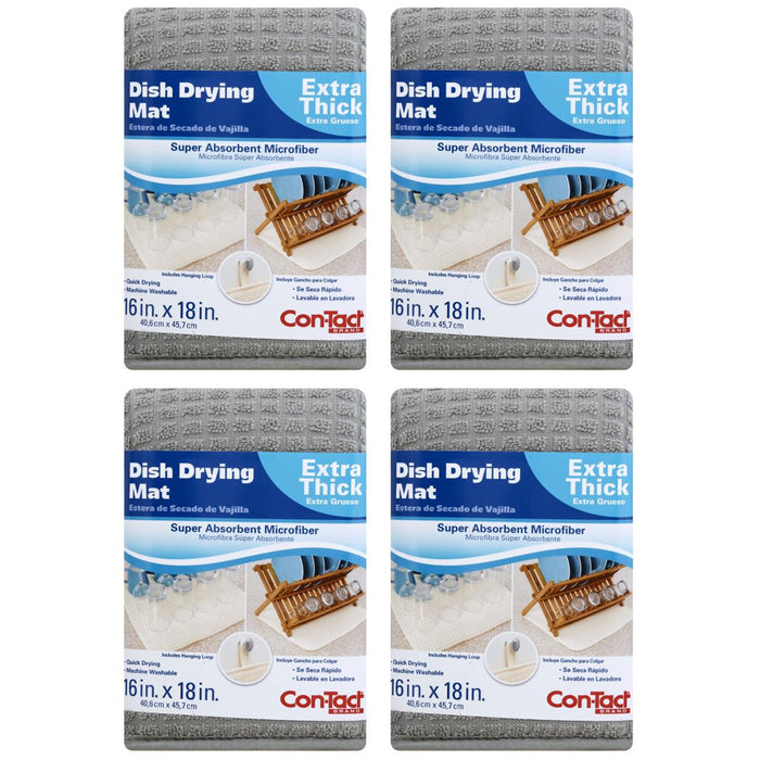 4 Super Absorbent Extra Thick Dish Drying Mat Microfiber Cushion Liner Rack 18"