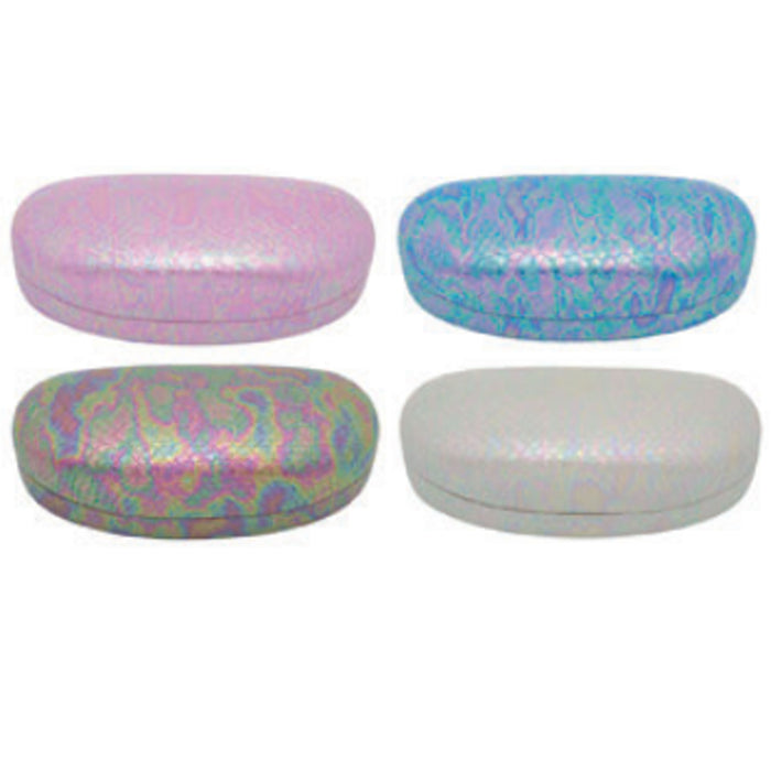 2 Pc Iridescent Sunglasses Hard Case Eye Glasses Case Box Portable Clam Shell