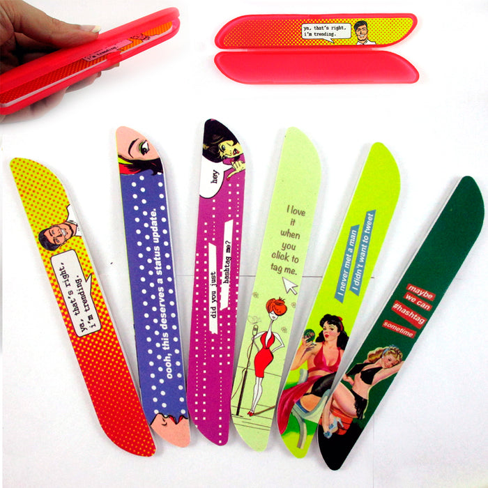 4 pcs Double Sided Nail Files Case Acrylic Sanding Manicure Pedicure Emery Board