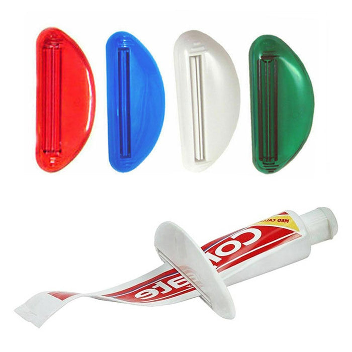 4 PC Plastic Tube Squeezer Toothpaste Dispenser Rotate Holder Rolling Bathroom
