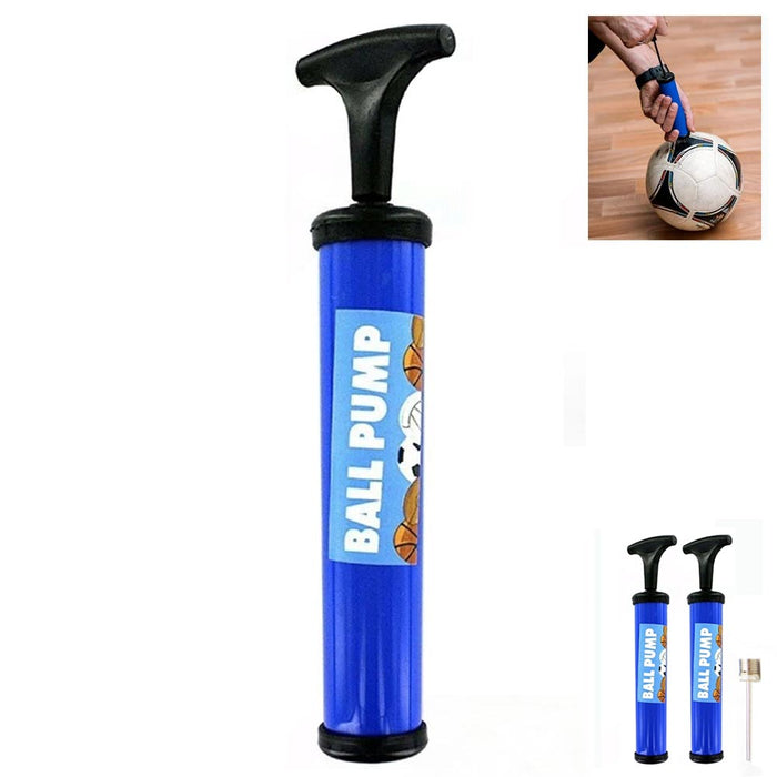 2 Sports Ball Manual Hand Air Pump Needle Inflate Volleyball Basketball Football