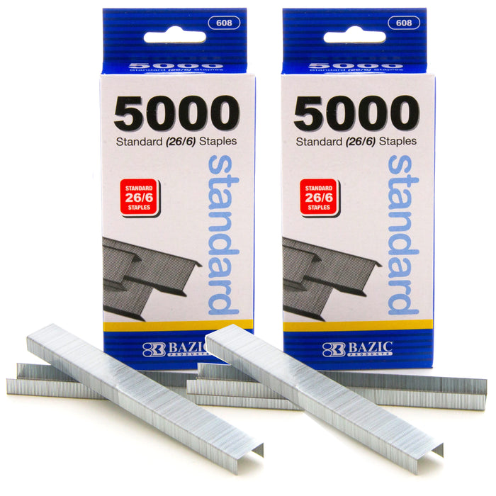 10000 Ct Standard Staples (26/6) Chisel Point Home School Office Paper Supplies