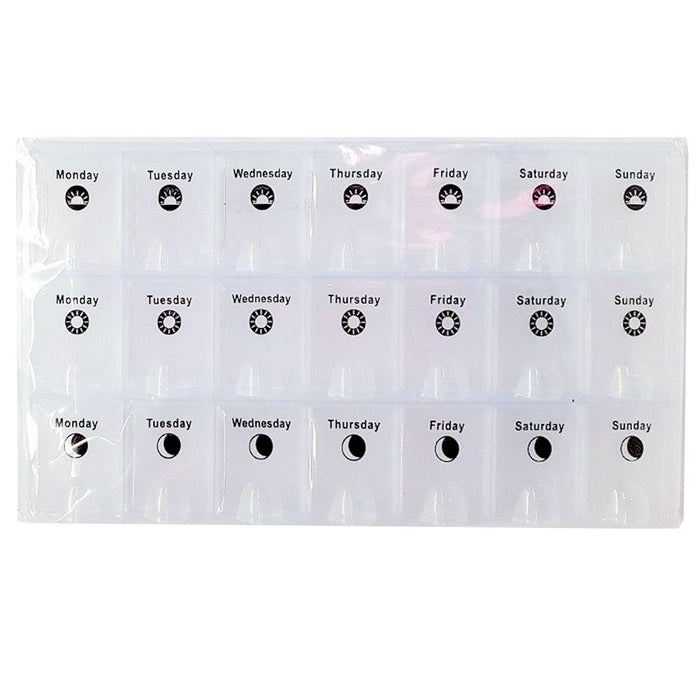 Daily Am Noon Pm 7 Day Pill Organizer Box Medicine Tablet Vitamin Case Holder