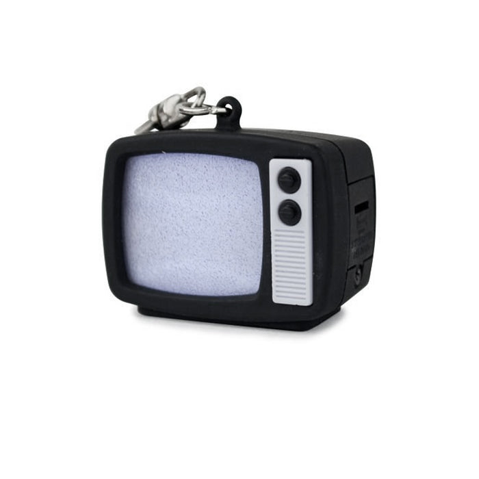 Kikkerland Retro TV Television LED Keyring Keychain Static Sound Flashing Gift