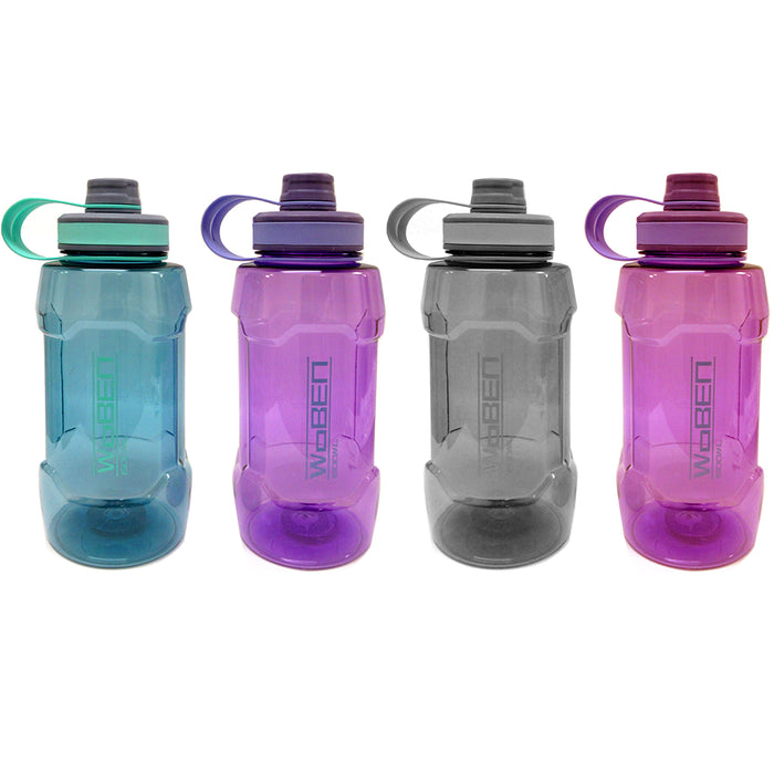 2 Large Sports Water Bottle 1500mL Wide Plastic Bike Bicycle Travel Kanteen 50oz