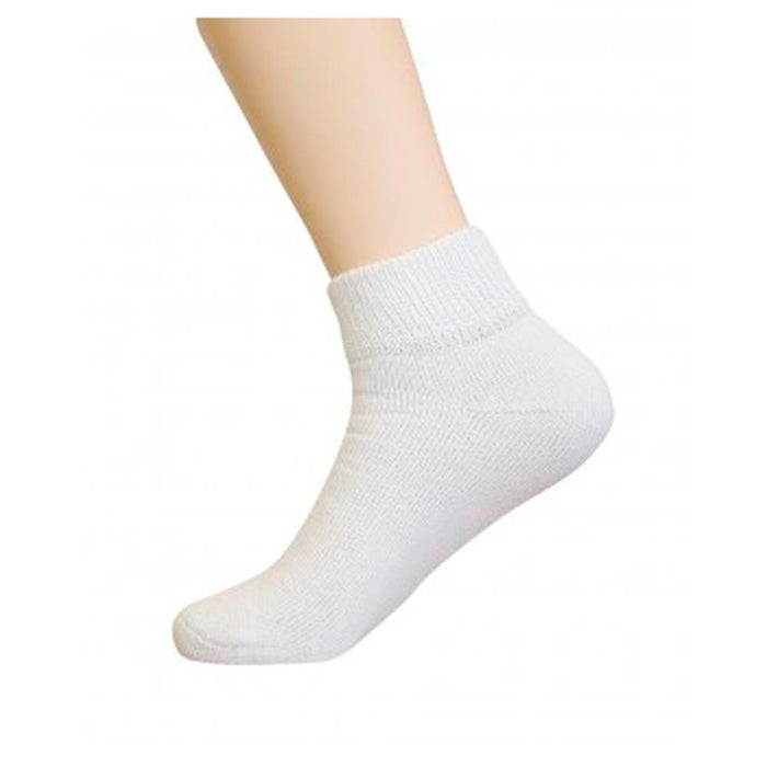 3 Pair Diabetic Ankle Circulatory Socks Health Support Men Loose Fit White 10-13