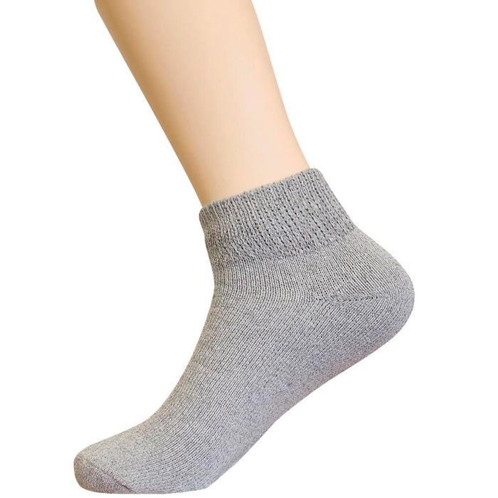 6 Pair Diabetic Ankle Circulatory Socks Health Support Men Loose Fit Grey 10-13