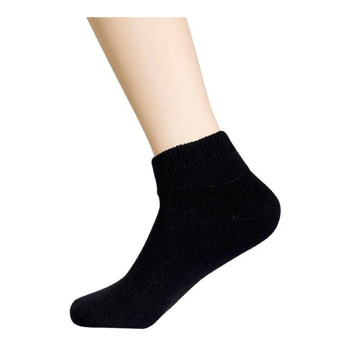6 Pair Diabetic Ankle Circulatory Socks Health Support Men Loose Fit Black 10-13
