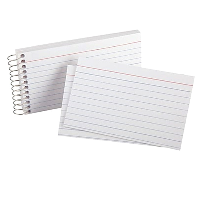 2 Pk Spiral Bound Index Cards 3" X 5" Ruled 60Ct White School Office Perforated