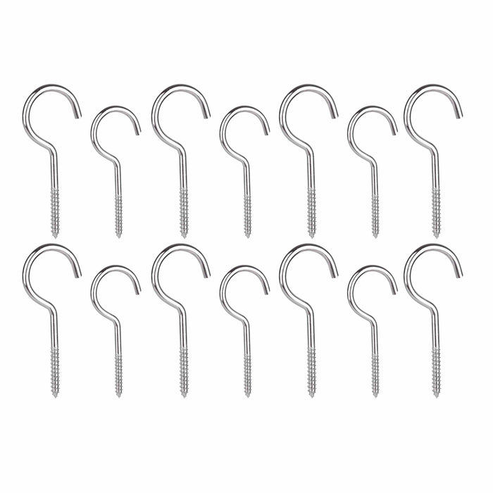 14 X Assorted Screw Eye Utility Hooks Steel Picture Wall Hanging Ceiling 3"-2.5"