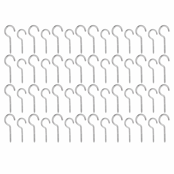 56 Hooks Screw In Steel Utility Hook Ceiling Picture Frame Plant Hanging 3"-2.5"
