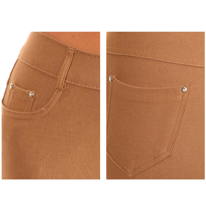 3 Pc Lot Womens Jeggings Plus Size Stretch Pants Skinny Jean Look Khaki Black XL