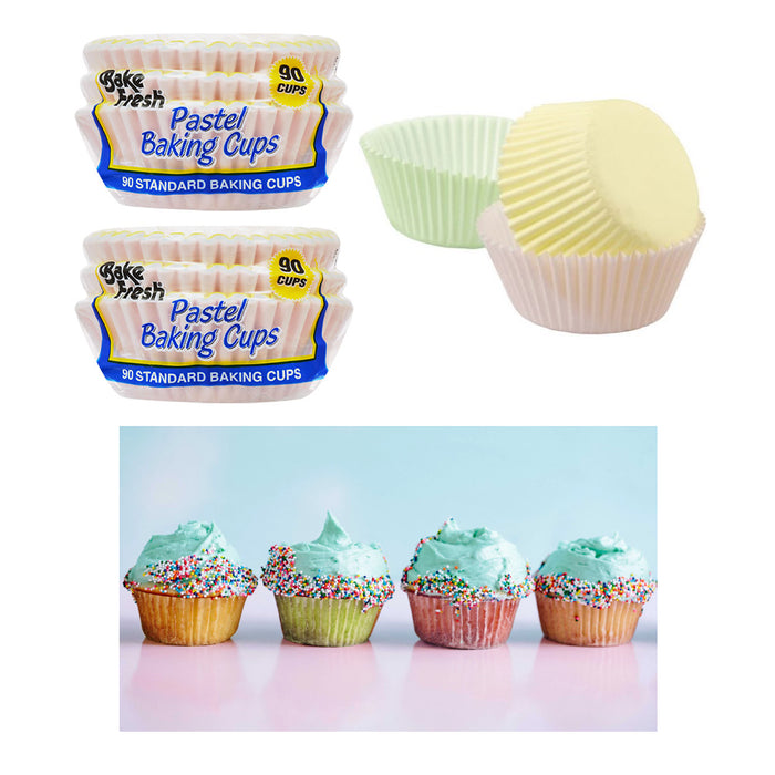 180 Baking Cups Muffin Cupcake Liners Pastel Color Bake Cake Cookie Decorations