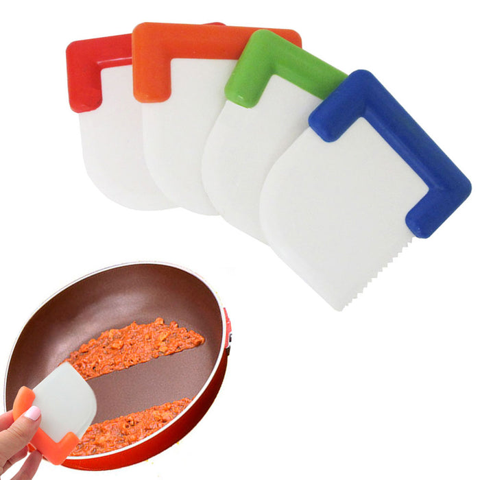 AllTopBargains 2 Scratch Free Reusable Nylon Pot Pan Scraper Clean Food Fry Plate Bowl Ceramic, White