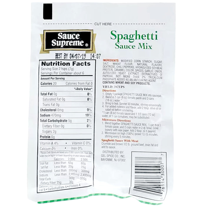 10 X Sauce Supreme Spaghetti Mix Tomato Seasoning Packet Pasta Flavor Marinara