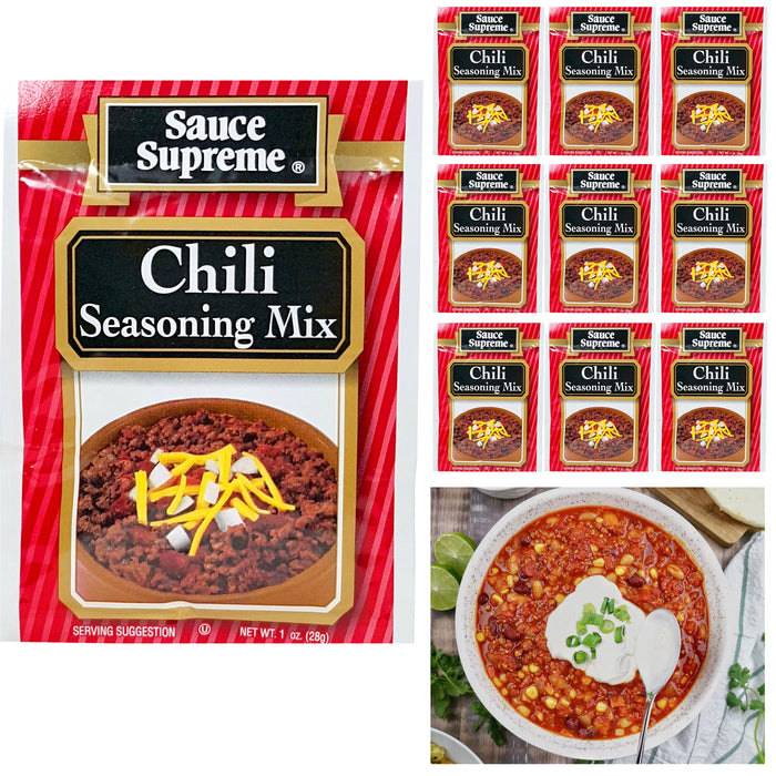 10 X Chili Seasoning Mix Spice Powder Packet Flavor Beef Taco Meat Sauce Supreme