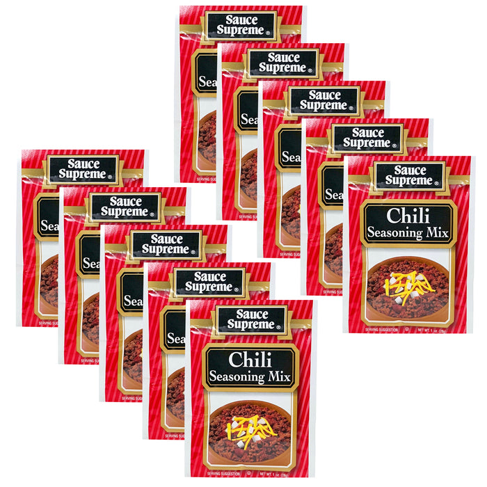 10 X Chili Seasoning Mix Spice Powder Packet Flavor Beef Taco Meat Sauce Supreme