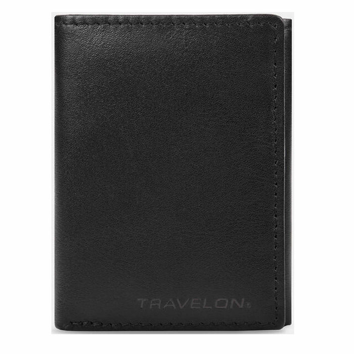 2 Men's Genuine Leather Trifold Travelon RFID Blocking Wallet Holder Travel Gift