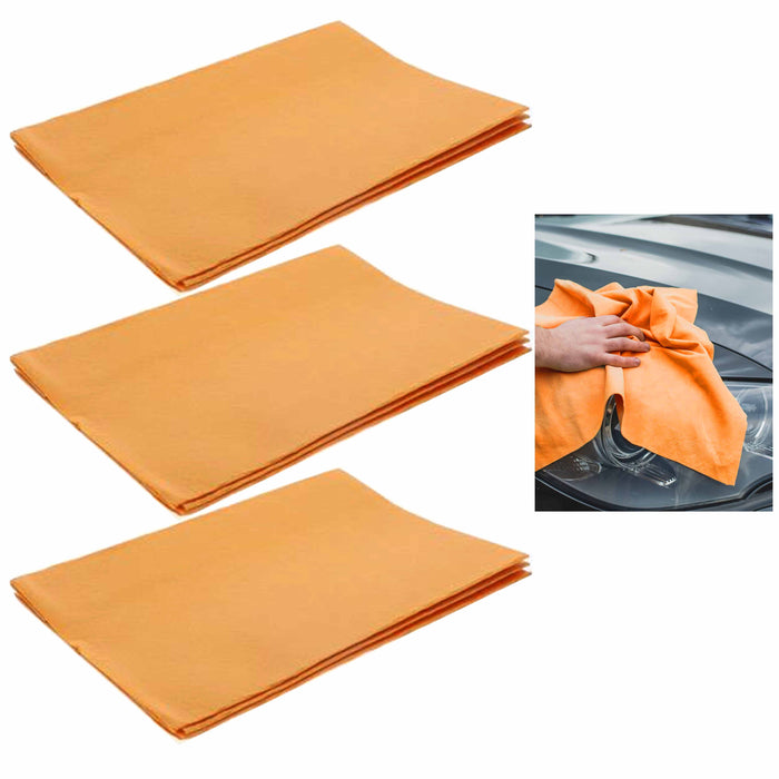 3 Pk Synthetic Chamois Premium Absorbent Cleaning Towel Drying Car Detail Large