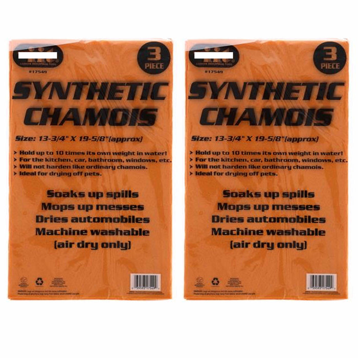 6 Pk Car Cleaning Shammy Synthetic Chamois Premium Absorbent Towel Drying Detail