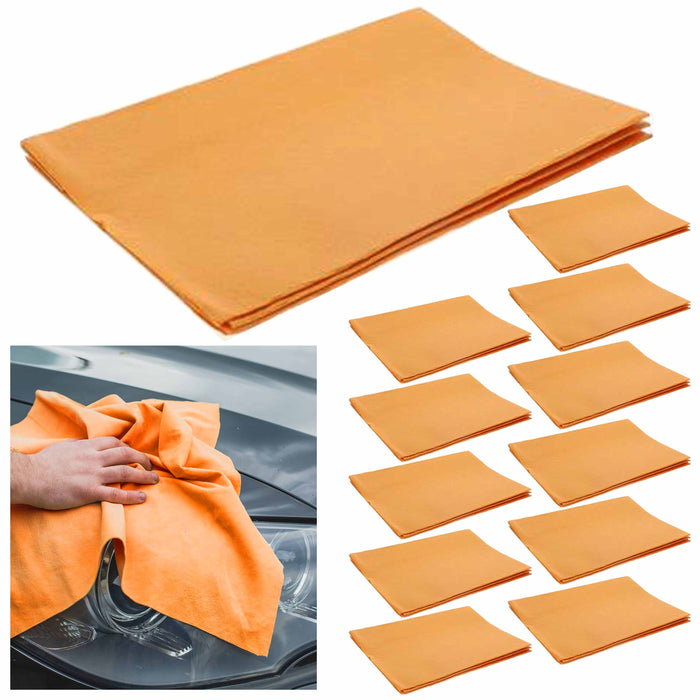 12 Pc Large Shammy Synthetic Chamois Car Detail Cleaning Absorbent Towel Drying