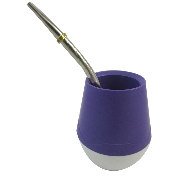 ARGENTINA MATE GOURD YERBA TEA W/ STRAW BOMBILLA HANDMADE HEALTHY DRINK SET 2715