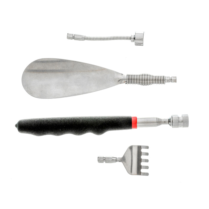 3-in-1 Telescopic 25" Multi Back Scratcher Shoe Horn Magnetic Pick Up Tool Set